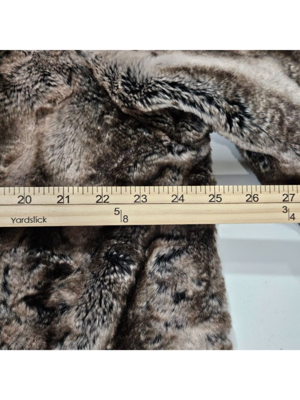 Pamela McCoy Coat Womens 1X Brown Tan Faux Fur Luxury Holiday - Picture 12 of 13